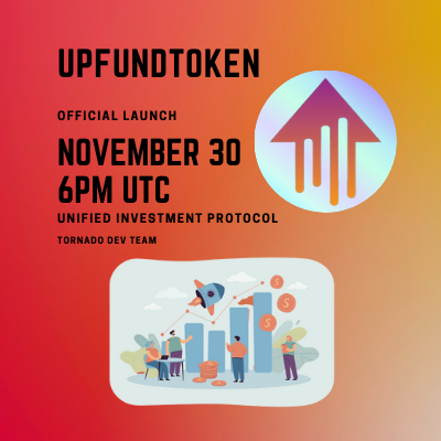Upfund_Official's tweet photo. we are very pleased to announce that the UPFUND Token will be LAUNCHED on November 30 at 6PM UTC.
Use this Links to join our fascinatingly growing community
Telegram: https://t.co/a2hKgbK6Kj
Website: https://t.co/ezMzC969H8
#upfund #crypto #launch #bsc https://t.co/BaZEpahix8