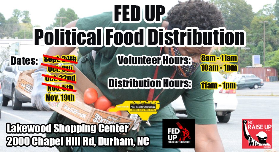 Food insecurity continues to impact so many families. Why is this the case in one of the wealthiest countries?

We aim to both feed &amp; educate our local community. See us at the Lakewood Shopping Center in Durham on Nov.19th. #FedUpFriday
bit.ly/3l5wYym
