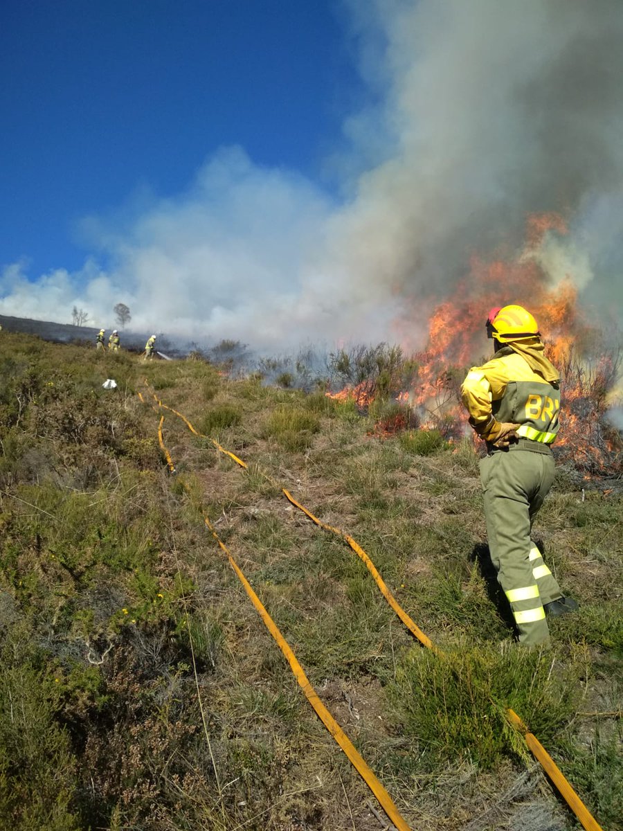 BrifLaza's tweet photo. Quema prescrita en O Carballin (Negueira de Muñiz) #EPRIF Lugo, Bomberos Forestales #SPDCIF, #AAMM @Xunta https://t.co/OFJ1uWaM0s