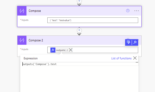After so many years of <a href="/MSPowerAutomate/">Microsoft Power Automate</a> I just discovered a new syntax. 

Rather than 

outputs('Compose')?['test']

You can use:

outputs('Compose').test

Most likely has been around for a while but i never noticed it.