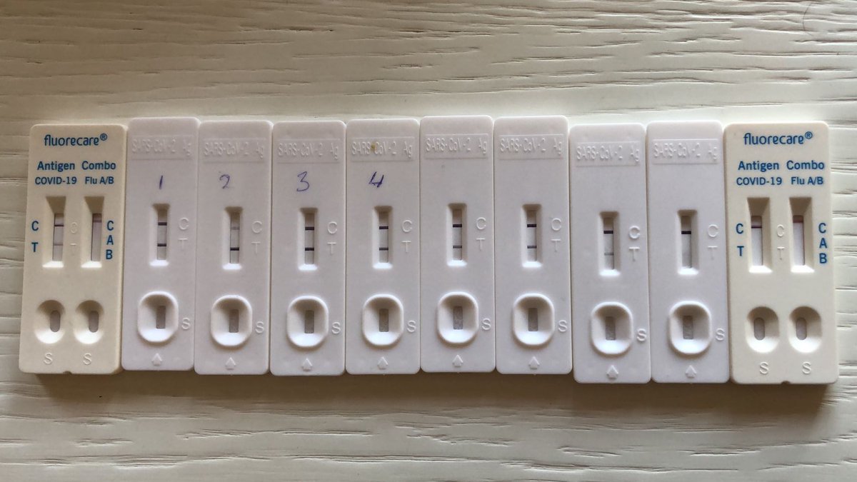 BrusJulian's tweet photo. Rapid antigen testing in real-world setting in double vaccinated individual (photo 1). It correlates with viral kinetics (photo 2). Starts to get negative 7-9 days after onset symptoms with high CT value (photo3). PCR could be positive for long time. @michaelmina_lab https://t.co/M6bEVfTGRZ