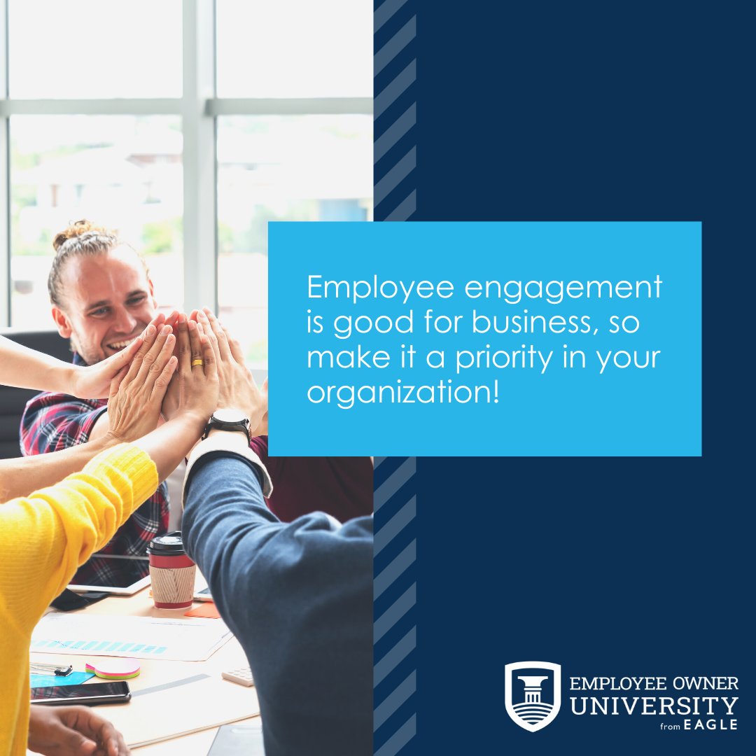 Tell us how you are keeping your employees engaged. 

#employeeengagement #employeeowners #ESOP #EmployeeOwnerUniversity #engagement #happyemployees