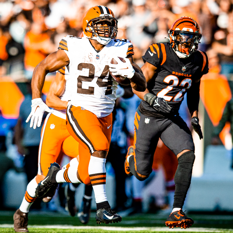 Browns's tweet photo. We have activated RB Nick Chubb and RB Demetric Felton.