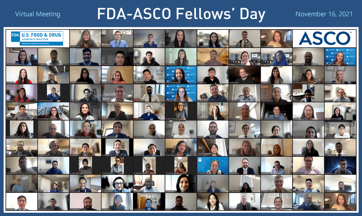 FDAOncology's tweet photo. We welcomed 112 hematology/oncology fellows from across the U.S. to the Nov 2021 #FDA_ASCOFellowsDay Workshop for a day of #regulatory science. #OncTwitter cc @ASCO. Learn more about our oncology #MedEd programs via OCE's #ProjectSocrates: https://t.co/ijukYYew6V https://t.co/S7lnMFnVx6