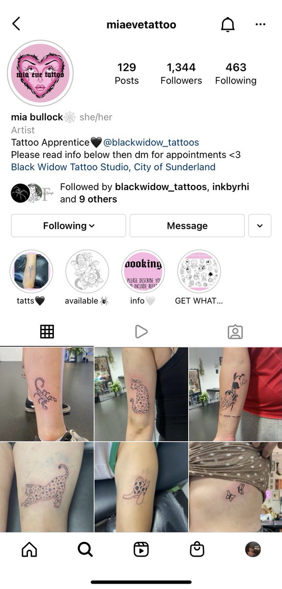 SpotlightInkNCL's tweet photo. Friday morning spotlight! miaevetattoo over on Instagram 

Mia is an apprentice at the Black Widow studios in Sunderland 🕷

This studio is female-owned which is quite a rarity in the tattoo industry
#tattoo #spotlight #uk https://t.co/LT67jDSQTU