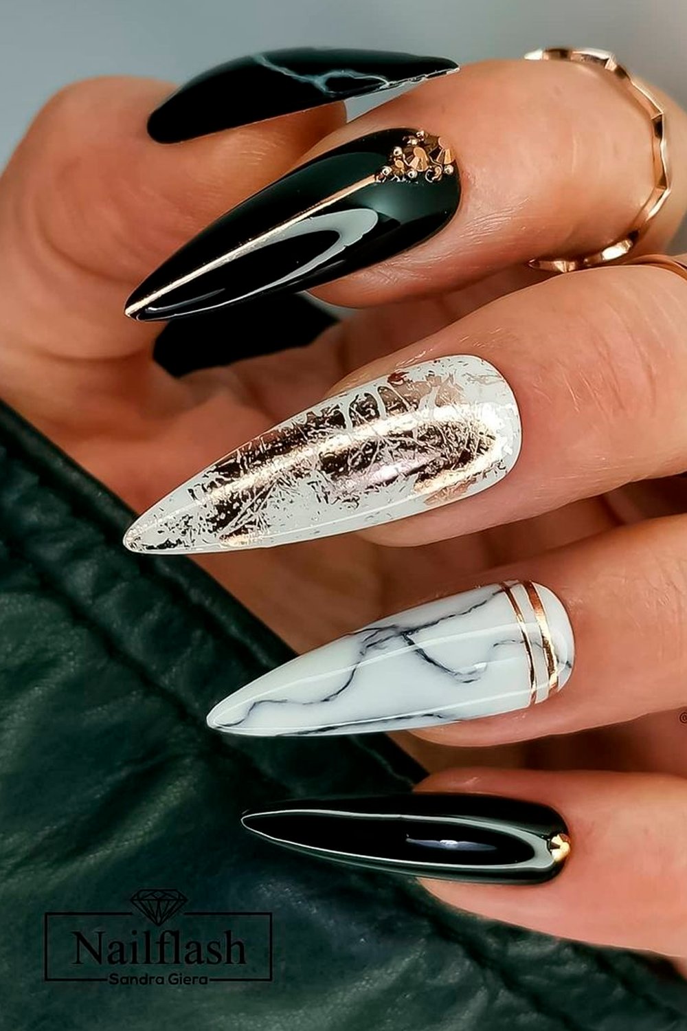 1PC Stunning Marble Nails With Geometry Lines Stickers 3D Black Watercolor  Rock Gold Wave Nail Art Decals Manicure Parts CC-082 - AliExpress