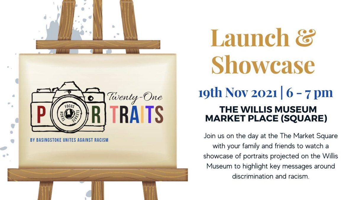 martin_fl00d's tweet photo. TWENTY-ONE PORTRAITS LAUNCH & SHOWCASE
Tonight, 18:00-19:00.
We are excited the day has arrived when we can showcase racism and discrimination through photography to enable more honest dialogue on these issues. #BUAR #Basingstoke https://t.co/ypWmwNwOOR