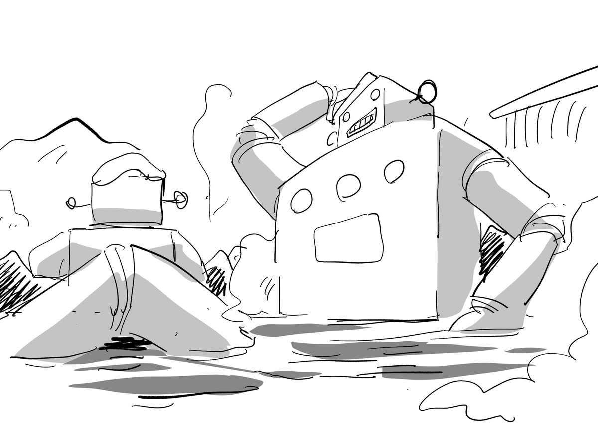 温泉ロボット
#不要不急のラクガキ 