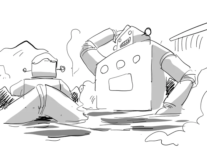 温泉ロボット#不要不急のラクガキ 