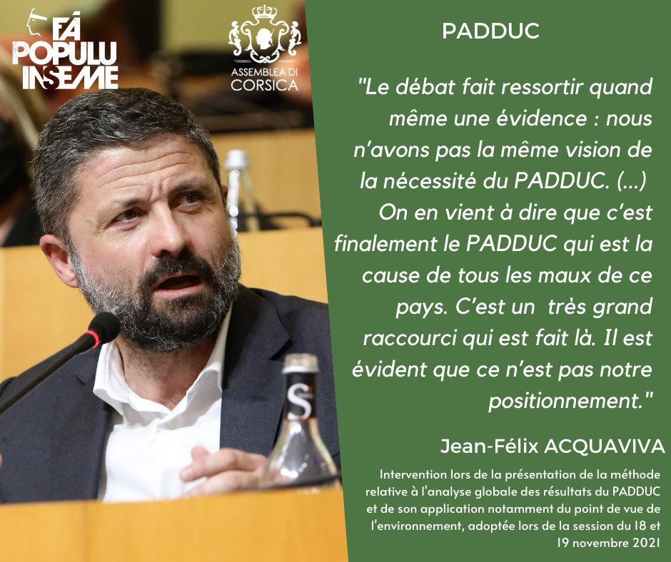 fapopuluAC's tweet photo. [#PADDUC]
@JF_Acquaviva souligne la vision du groupe Fà Populu Inseme relative au PADDUC et à son avenir 📽 https://t.co/vZgwqei3TU https://t.co/uJ695gRJ3P