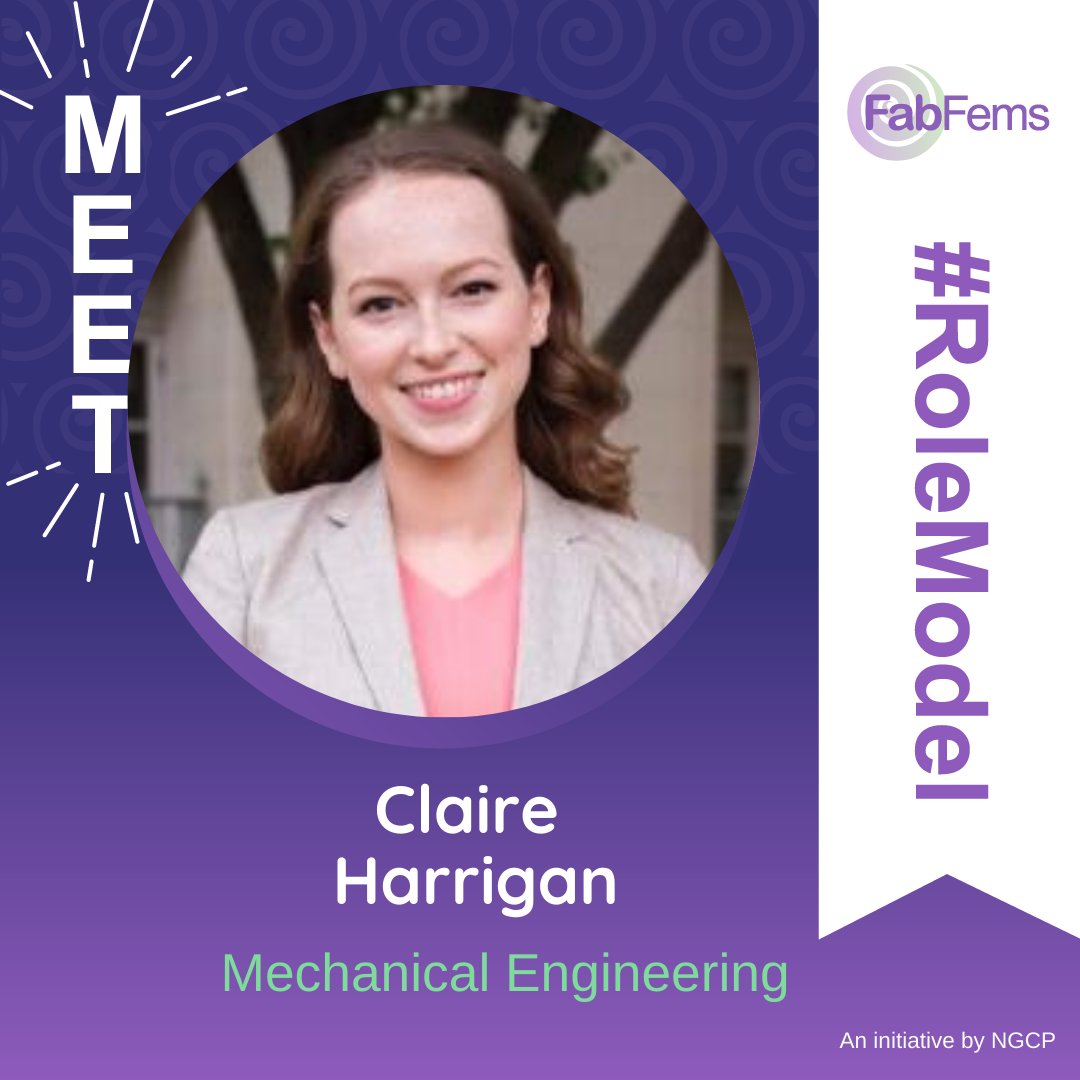 FabFems's tweet photo. Sharing your experience can spark a future! Meet Claire, she became an engineer due to K-12 outreach events and she's looking to pass it forward and be a positive mentor for young women interested in STEM. #FindARoleModel #BeARoleModel #FabFemsFriday https://t.co/GNVL69tPhp https://t.co/YpMtwgoSZN
