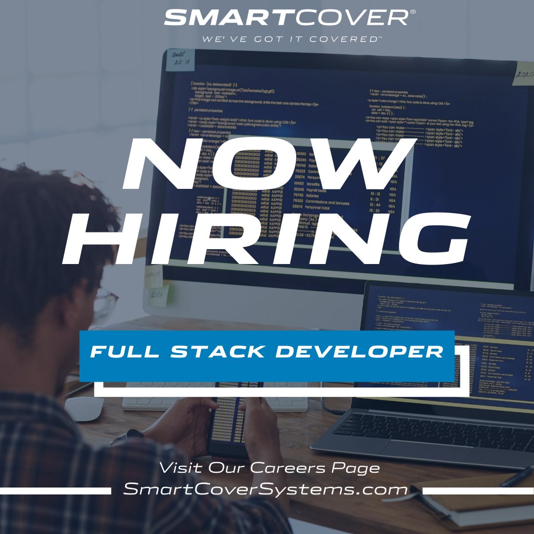 SmartCoverSys's tweet image. SmartCover is growing! Visit our careers page to learn more about opportunities and join our dynamic culture. smartcoversystems.com #fullstackdeveloper #assemblyjob #regionalsales #techjob #softwarejob