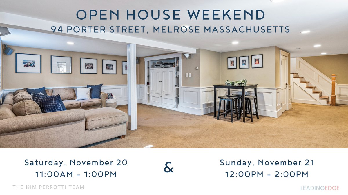 ❣️The family room you dream about ❣️ Stop by an open house this weekend!

⭑ Saturday, November 20 from 11:00AM - 1:00PM
⭑ Sunday, November 21 from 12:00PM - 2:00PM

#melrose #openhouse #realestate #kimperrottiteam #KPT #wemakeiteasyforyou #leadingedge