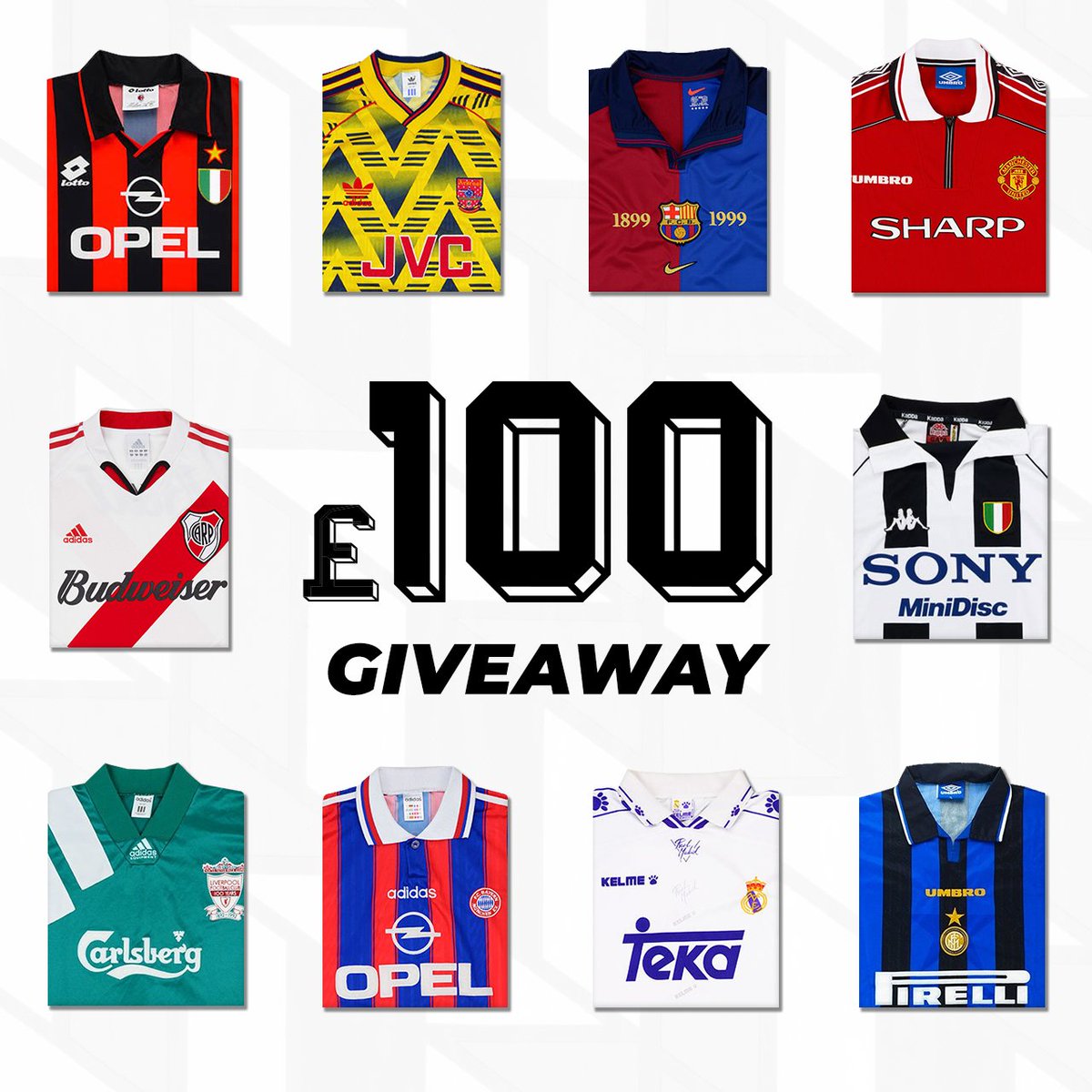 90s Football (@90sfootball) on Twitter photo Competition 🎉 Win a £100 voucher for <a href="/classicshirts/">Classic Football Shirts</a>.
To enter:
➡️ Retweet this tweet
➡️ Follow <a href="/classicshirts/">Classic Football Shirts</a>
➡️ Follow <a href="/90sfootball/">90s Football</a> Competition 🎉 Win a £100 voucher for <a href="/classicshirts/">Classic Football Shirts</a>.
To enter:
➡️ Retweet this tweet
➡️ Follow <a href="/classicshirts/">Classic Football Shirts</a>
➡️ Follow <a href="/90sfootball/">90s Football</a>