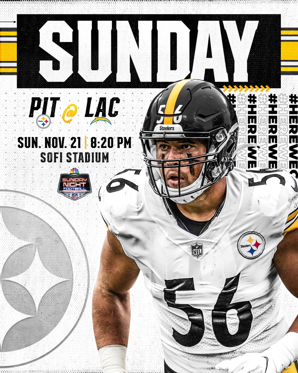 steelers's tweet photo. Primetime. #HereWeGo https://t.co/82LNnZOyXn