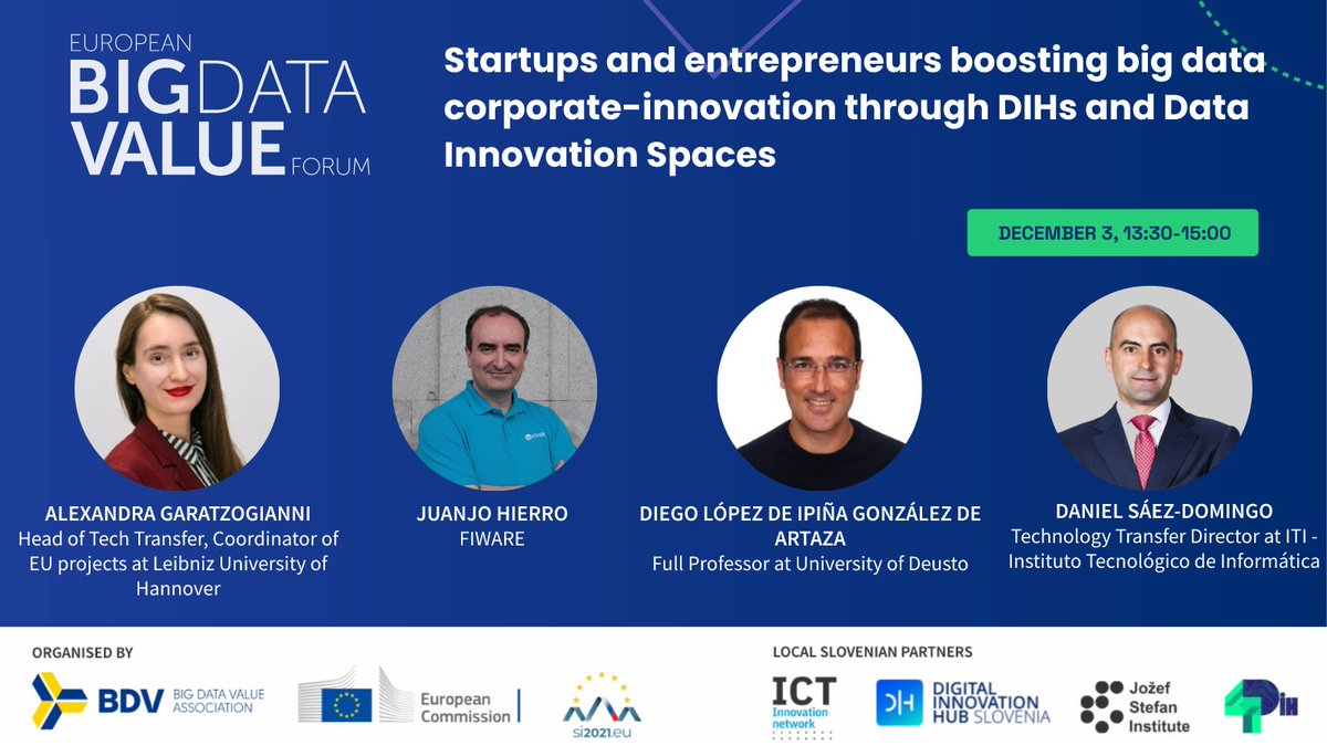 Reach Incubator (@reachincubator) on Twitter photo What are DIHs and Incubators doing to boost #BigData Innovation? 🧐
4 leading EU Data incubators are coming together to discuss “Startups and entrepreneurs boosting big data corporate-innovation through DIHs and Data Innovation Spaces” during @BDVA_PPP Forum on 🗓 3rd December. What are DIHs and Incubators doing to boost #BigData Innovation? 🧐
4 leading EU Data incubators are coming together to discuss “Startups and entrepreneurs boosting big data corporate-innovation through DIHs and Data Innovation Spaces” during @BDVA_PPP Forum on 🗓 3rd December.