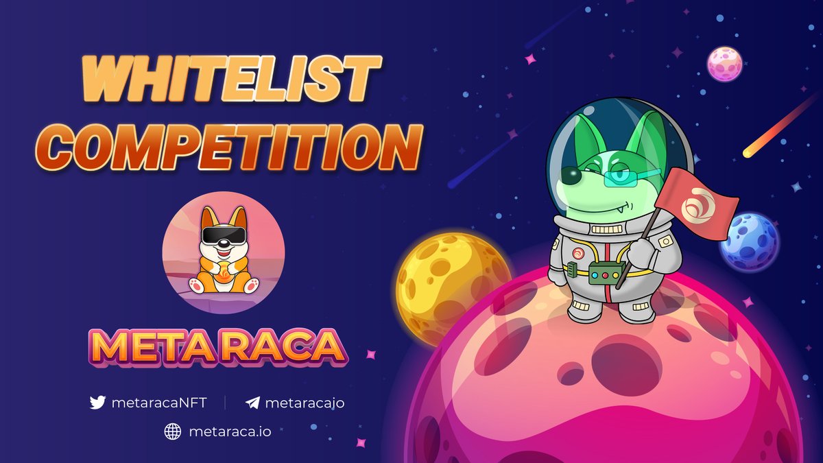 🔥🔥FINALLY, <a href="/metaracaNFT/">Metaraca</a>’s WHITELIST is LIVE now🔥🔥

☄️Get Whitelisted to participate in #METARACA’s public sale

📅End Date: 21st Nov
⚡️IDO: 21st Nov on <a href="/pinkecosystem/">PinkSale (Pink Ecosystem)</a>
👉Register here: gleam.io/Iq7OK/metaraca…

#METARACA $METAR