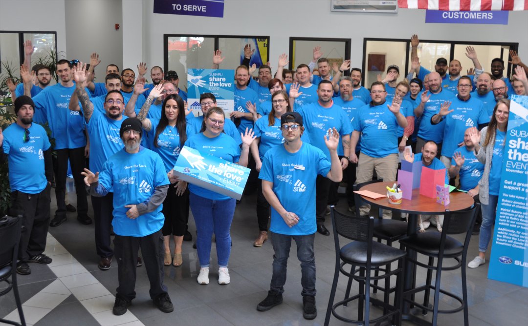 patriotsubaru's tweet photo. Share The Love is in fashion! To celebrate, we kicked it off with STRIVE , our Share The Love  partners dedicated to working with developmentally disabled teens and young adults.   #ShareTheLove https://t.co/KMRqm187hx