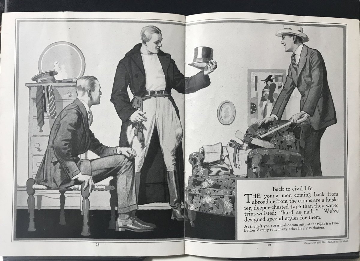 もびさんからハートシャフナーのスタイルブックを譲ってもらったよ✨✨103年前の紳士のオシャレ最先端、イラストレーションもとっても素敵です✨✨(もびさんのカードもすごくきれいだ〜‼️) 