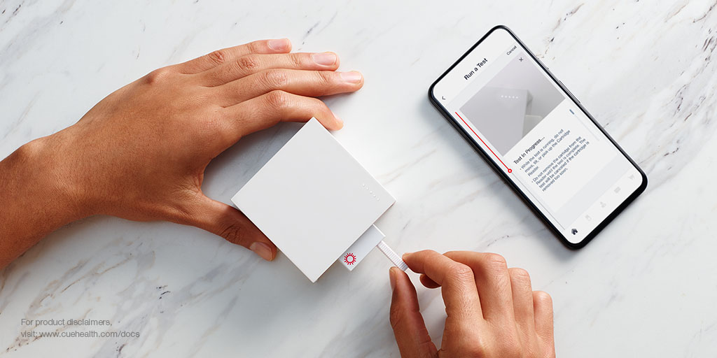 The lab that fits in the palm of your hand is now available. Get lab-quality COVID-19 test results in just 20 minutes, 24/7 virtual care, e-prescriptions and more. Find our COVID-19 test kits at shop.cuehealth.com #GoCue. Go You.