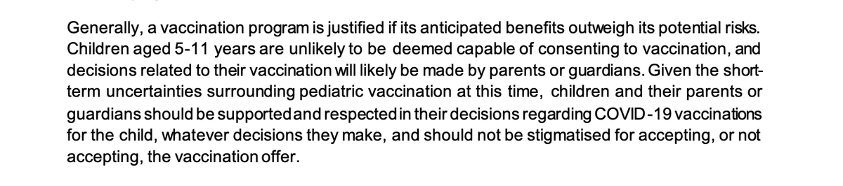 BogochIsaac's tweet photo. 4/ 

The "Ethics considerations" section of this document is beautifully written, and worth a read:

"Given the short term uncertainties surrounding pediatric vaccination at this time, children and their parents or guardians should be supported and respected in their decisions... https://t.co/6dOo0wuJbS