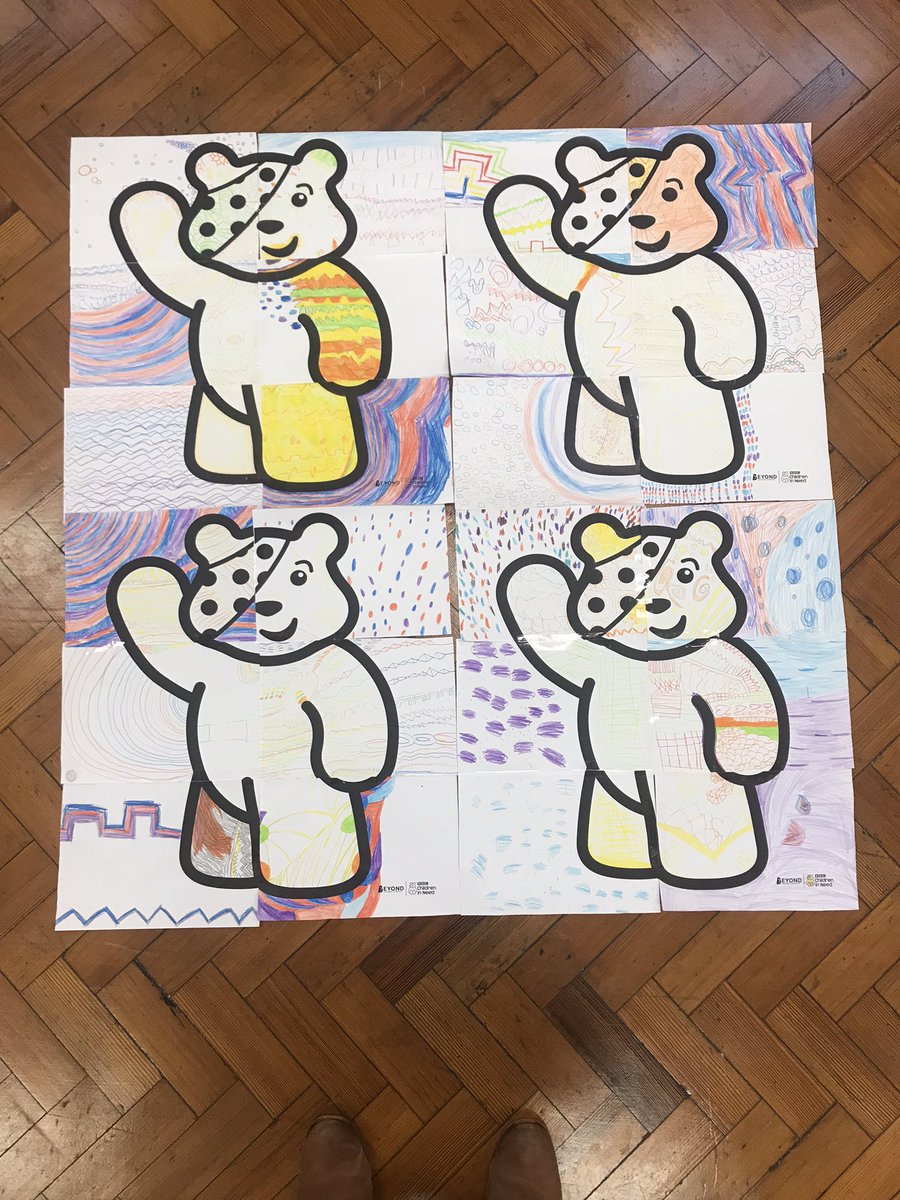 LlangynwydS's tweet photo. Year 3&amp;4 have worked together to create a collaborative Pudsey! Thank you all for your support in helping us raise £108.53 today! #ChildreninNeed https://t.co/pfsuwDUOQO