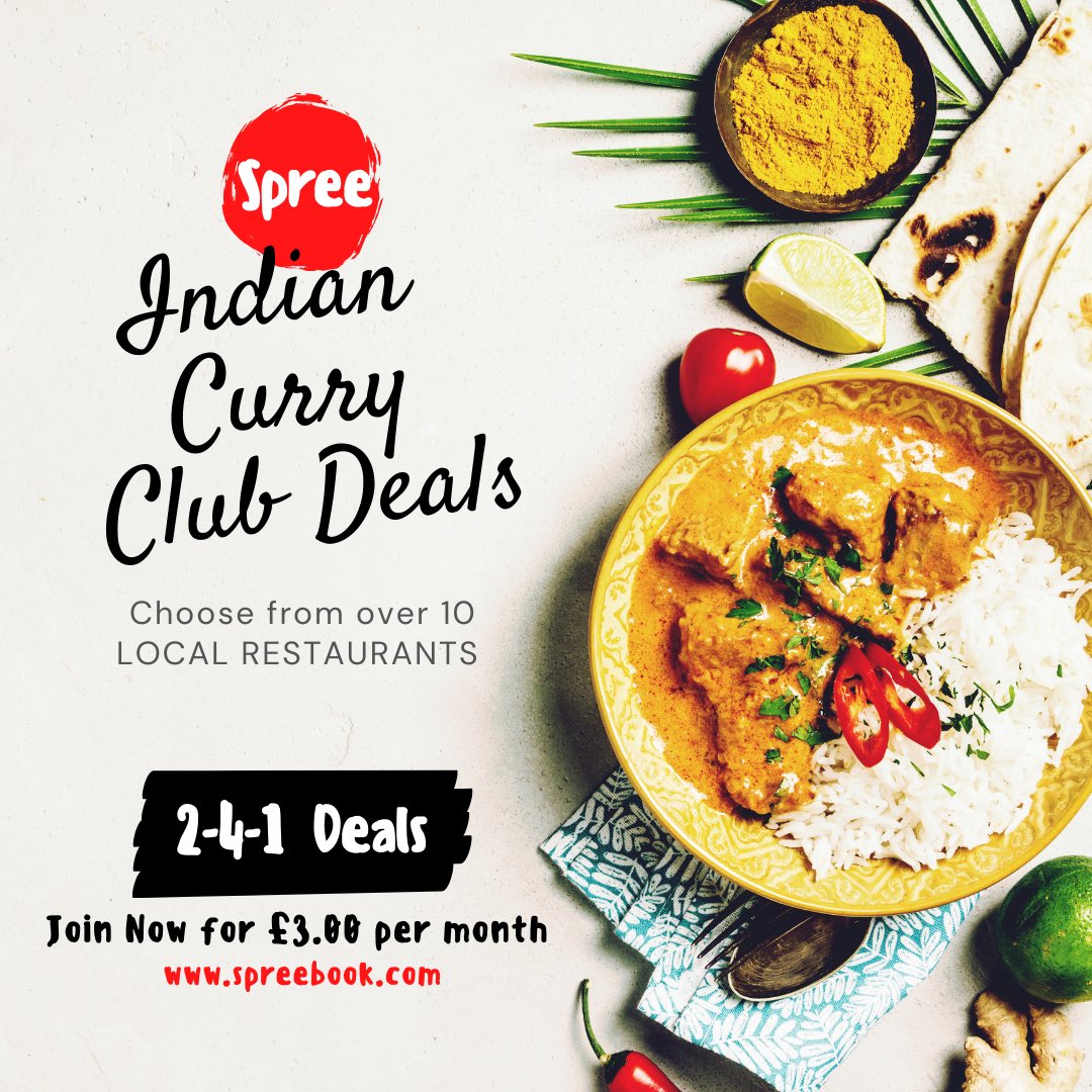 Curry Night Out, why not…. We can help you choose your local Indian restaurants offer you 2-4-1 on Main courses.
Join our curry club + loads of of other causal and fine dinning options and start your savings Spree
👉take a look bit.ly/3FuDVBI #Curry #nightout