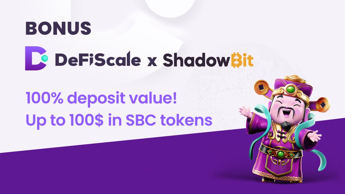 DeFiScale1's tweet photo. We have collaborated with shadowbit and now there is this extra bonus waiting for you on our platform, as well as on @ShadowBit5! Are you ready to spin? Go to https://t.co/4SAeMUVlco and get to know all the details.

#DeFiScale #ShadowBit #DFC #bonus #SBC https://t.co/ZPHFY8zDR8