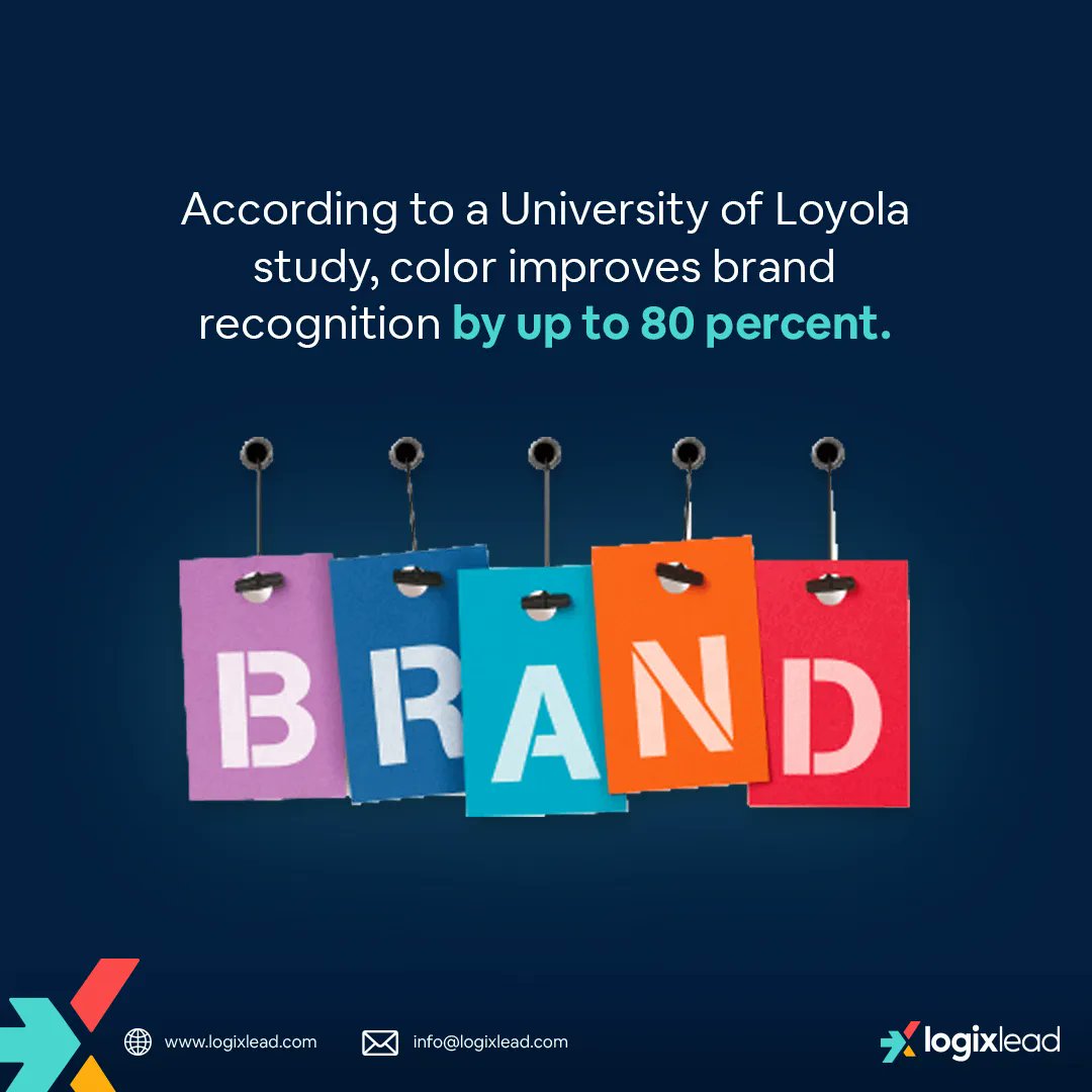 LogixLead's tweet photo. On account of COVID-19, as digitization has sped up, business branding has become more than essential. Research shows that using a single color palette consistently is likely to increase brand recognition by as much as 80%.
#LogixLead #DigitalAgency #GoDigital #AllThingsDigital https://t.co/W8TnKrTME1