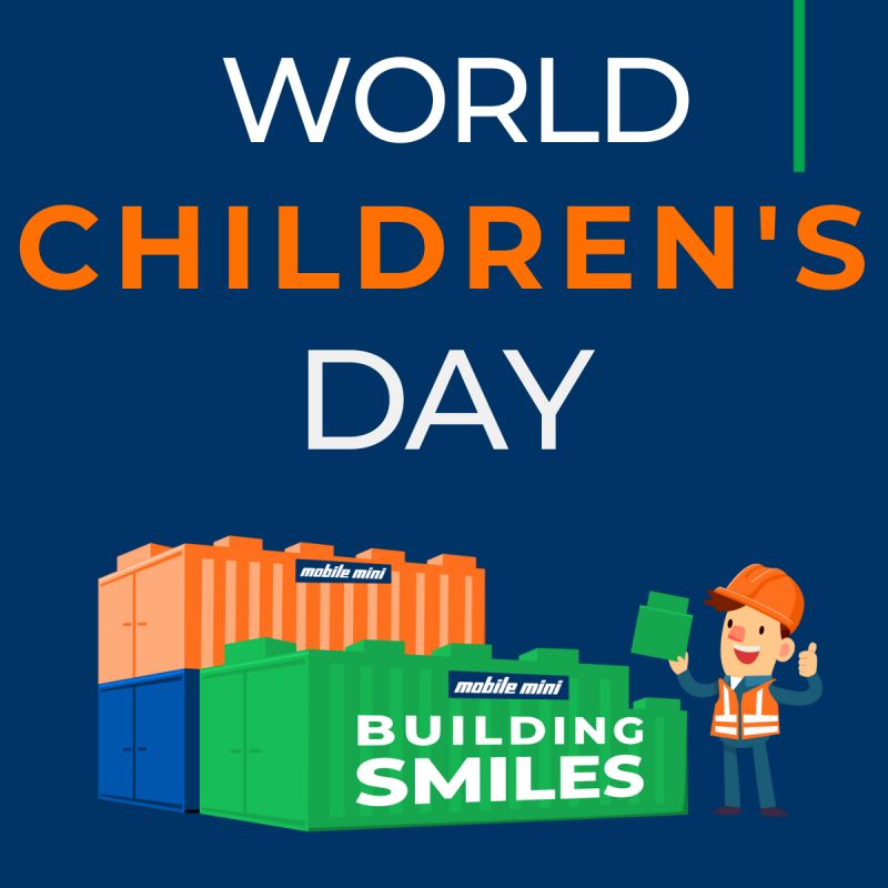 Algeco_Official's tweet photo. #WorldChildrensDay is tomorrow & children are at the heart of our #MMBuildingSmiles Campaign.
Each of our 16 locations & @MrBoxContainers are running localised fundraising initiatives for the campaign.
https://t.co/SL0AqoqMm1
#MobileMiniUK #WSMMReadyToWork #Fundraiser https://t.co/SY3hOoOeJ4