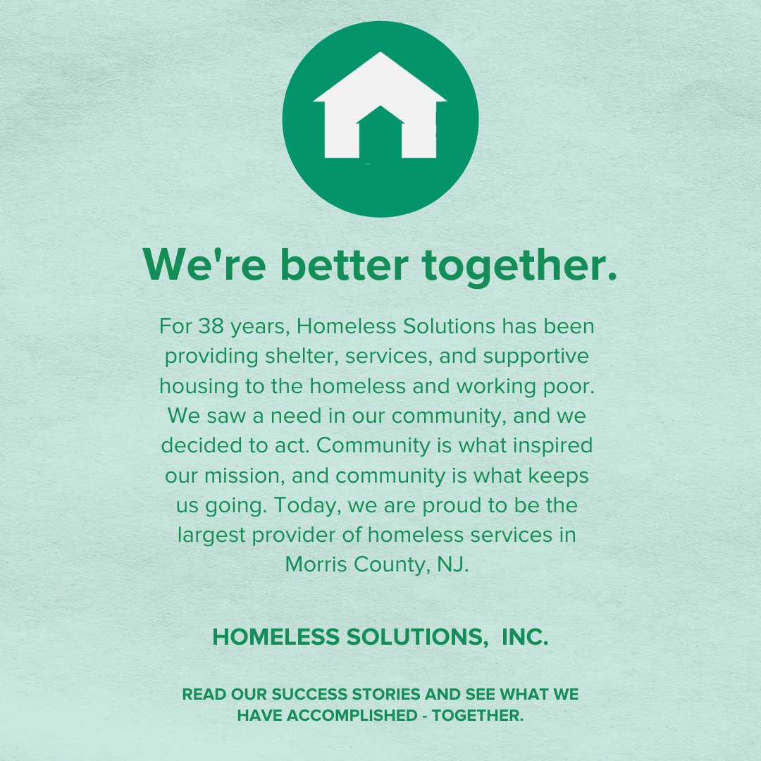 HSI_NJ's tweet photo. We were so inspired by a message of unity we saw from @Starbucks  that we decided to join them. After all - we really are better together! 💚
Read our success stories and see what we have accomplished together! https://t.co/HGfIxMt2Vu
#hsihandup #homelesssolutions #njnonprofit https://t.co/LSQqjWF2P4