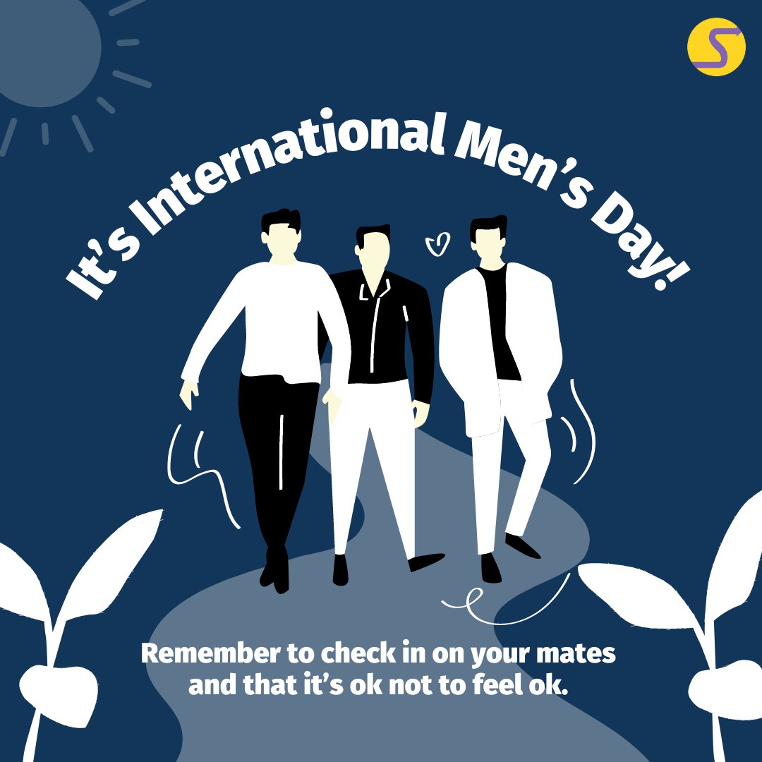 studenteer_'s tweet photo. It's International Men's day!

Mental illnesses in men are still not talked about enough!

So remember to check in on your mates today and not to be afraid to tell others when you're struggling.

#studenteer #movember #mensmentalhealth https://t.co/Rxu3V6YDpa