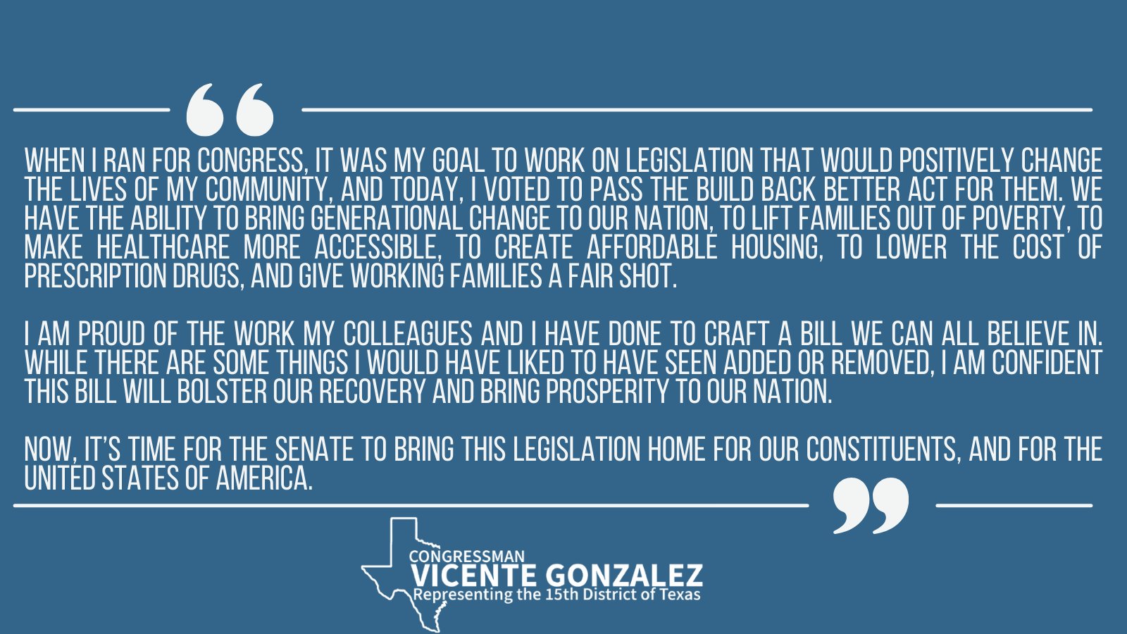 Rep. Vicente Gonzalez on Twitter: Rep. Vicente Gonzalez on Twitter: