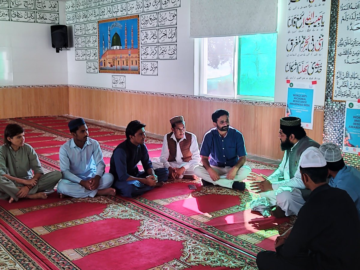 ZainabLakhani5's tweet photo. Day-2: HSA conducted Mosque Engagement Campaigns about AMR, meet religious leaders and requested them to highlight this issue in the Friday Sermon to sensitize the masses about AMR. 
#HandlewithCare
#AntimicrobialResistance
#KeepAntibioticsWorking
#HSAAMRwarenessWeek
#WAAW https://t.co/X7aPZShEul