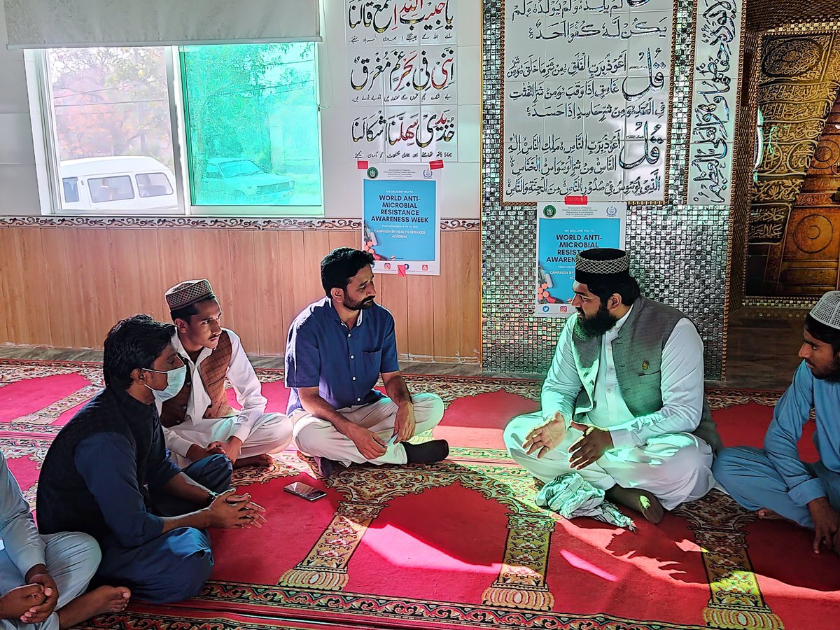 ZainabLakhani5's tweet photo. Day-2: HSA conducted Mosque Engagement Campaigns about AMR, meet religious leaders and requested them to highlight this issue in the Friday Sermon to sensitize the masses about AMR. 
#HandlewithCare
#AntimicrobialResistance
#KeepAntibioticsWorking
#HSAAMRwarenessWeek
#WAAW https://t.co/X7aPZShEul
