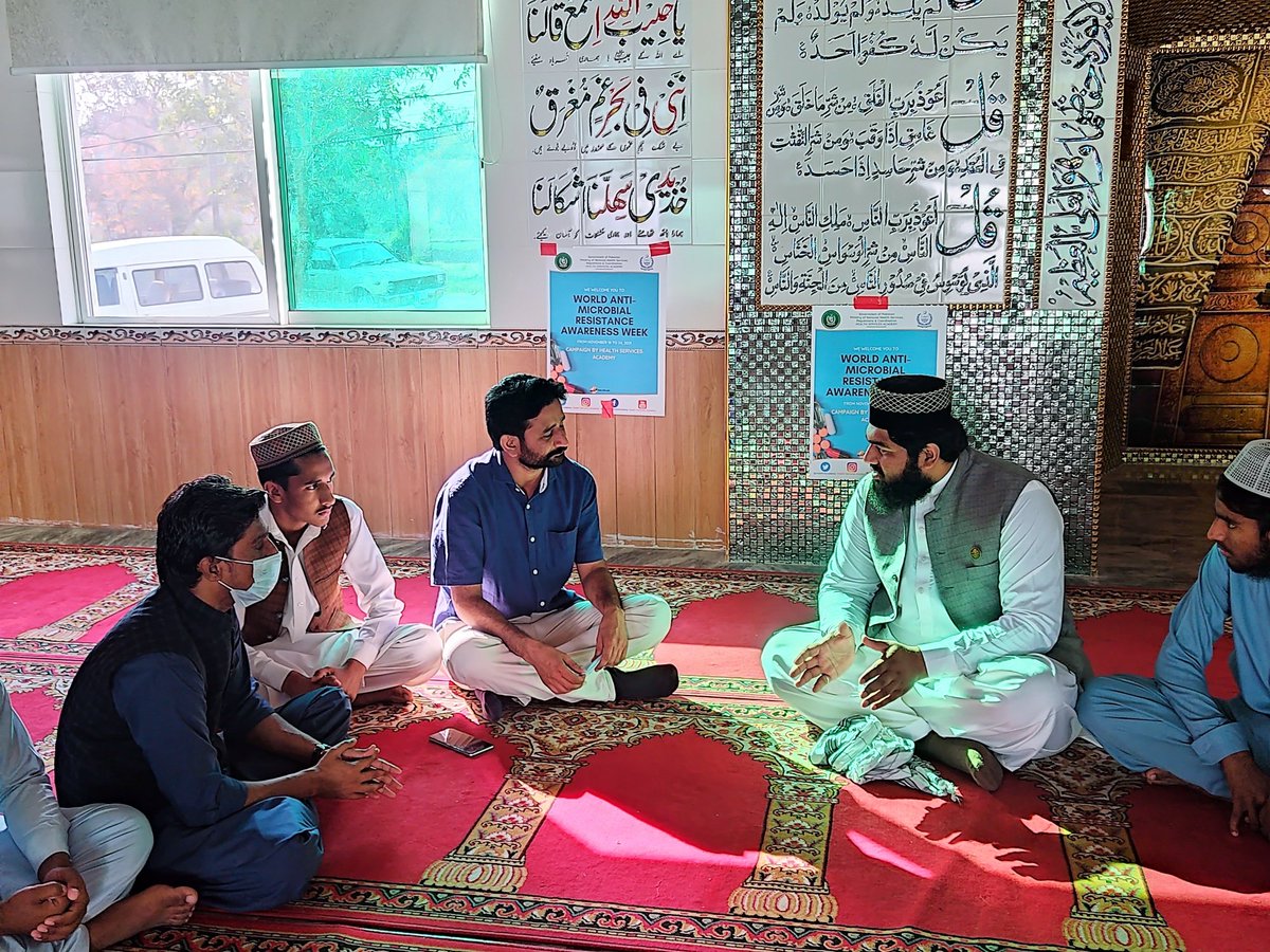 imtiazA66426320's tweet photo. Day-2: HSA conducted Mosque Engagement Campaigns about AMR, meet religious leaders and requested them to highlight this issue in the Friday Sermon to sensitize the masses about AMR. 
#HandlewithCare
#AntimicrobialResistance
#KeepAntibioticsWorking
#HSAAMRwarenessWeek
#WAAW https://t.co/642peu4CBB