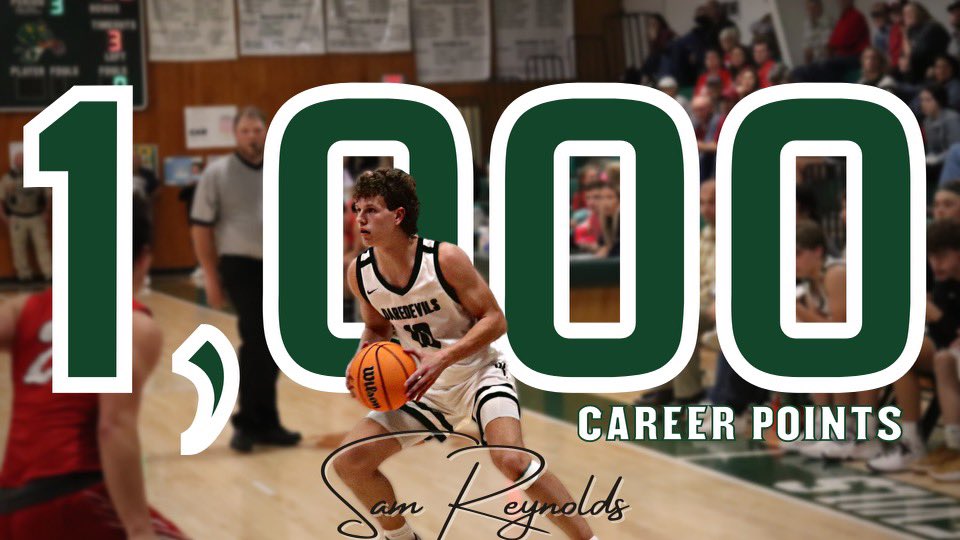 CONGRATS to 2023 <a href="/Reynolds14Sam/">Sam Reynolds</a> for surpassing a 1,000 career points this week!
