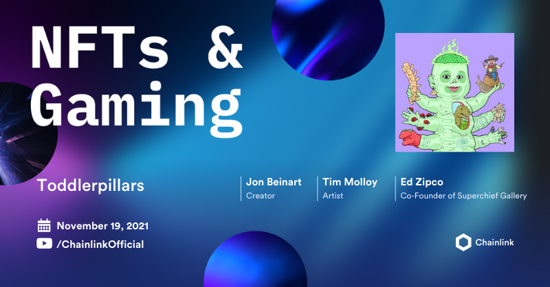 Smart Contract (@smartcontract) on Twitter photo Starting soon - join our special mint-day #YouTube stream with <a href="/toddlerpillars/">Toddlerpillars</a> on an <a href="/Chainlink/">Chainlink</a> NFTs & Gaming stream. Featuring artists <a href="/jonbeinart/">Jon Beinart</a> & <a href="/Tim_Molloy_Art/">Tim Molloy</a> with <a href="/beinArtGallery/">Beinart Gallery</a>. Learn about surrealism and #NFTs today.
Live Q&A today at 4pm ET: youtube.com/watch?v=3eFFp5… Starting soon - join our special mint-day #YouTube stream with <a href="/toddlerpillars/">Toddlerpillars</a> on an <a href="/Chainlink/">Chainlink</a> NFTs & Gaming stream. Featuring artists <a href="/jonbeinart/">Jon Beinart</a> & <a href="/Tim_Molloy_Art/">Tim Molloy</a> with <a href="/beinArtGallery/">Beinart Gallery</a>. Learn about surrealism and #NFTs today.
Live Q&A today at 4pm ET: youtube.com/watch?v=3eFFp5…