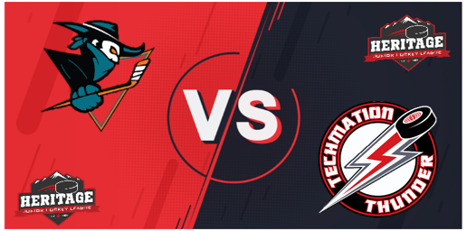 HJHLOfficial's tweet photo. The last time these two teams played they went to a shoot out with the @AirdrieThunder coming out on top. @WranglersHockey is looking for redemption at the Ron E. Puck drop 8:00PM. #HJHL https://t.co/8aoYqAVbfD