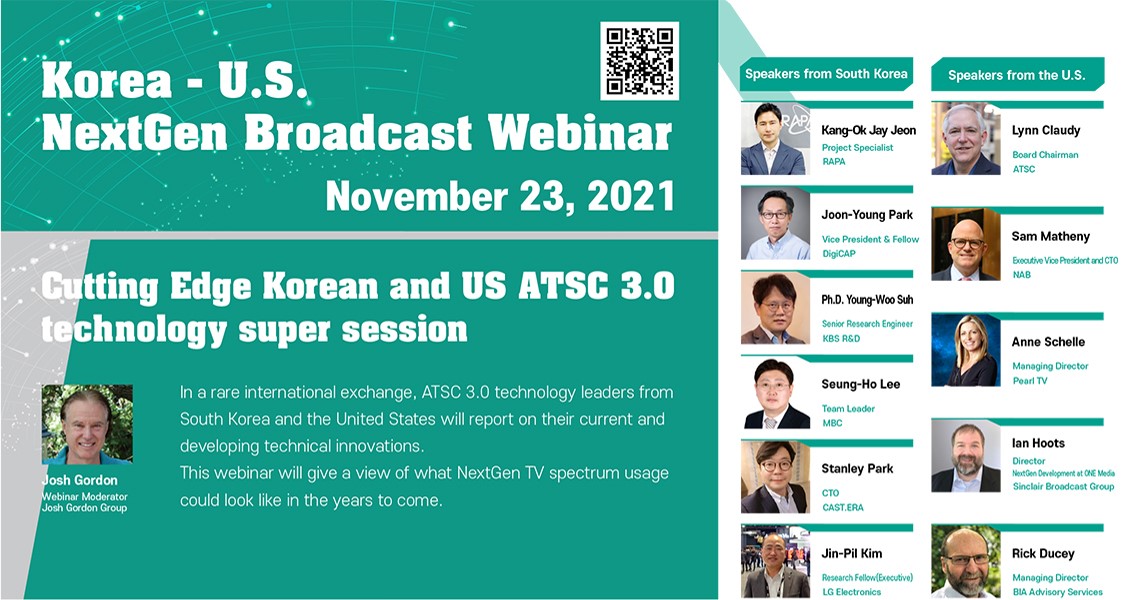 nabpilot's tweet photo. Register now for the November 23 Webinar where ATSC 3.0 technology leaders from South Korea and the U.S. will report on current and developing technical innovations https://t.co/GSX6HCn1TR https://t.co/HvhXCTrYMv