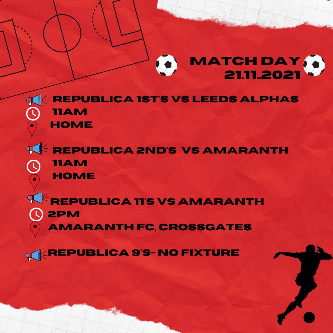 FIXTURES! 21.11.2021

GOOD LUCK TO EVERYONE WHO IS PLAYING!