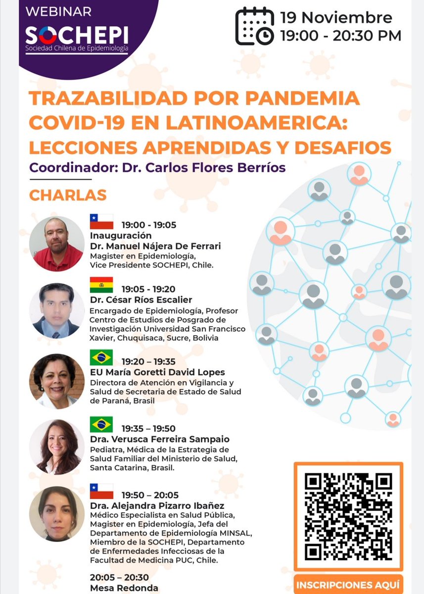 ES HOY! 🤗

WEBINAR GRATUITO trazabilidad por pandemia covid19 en latinoamericana

Todas y todos invitados a compartir experiencias dentro de la comunidad de Epidemiología latam.

📍Hoy a las 19.00

📌 Incribete aqui uchile.zoom.us/meeting/regist… pic.x.com/c21DhitWU0