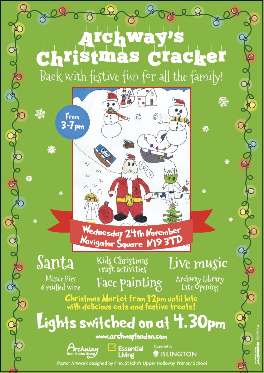 Next Wednesday! Christmas lights Switch-on, Santa, Live music including choirs, brass band and even an orchestra! And of course..some lovely Christmassy stalls..#christmasfestival #christmaslights #archway #archwaymarket <a href="/archwaylondon/">archwaylondon</a> <a href="/TheArchwegian/">The Archwegian</a>