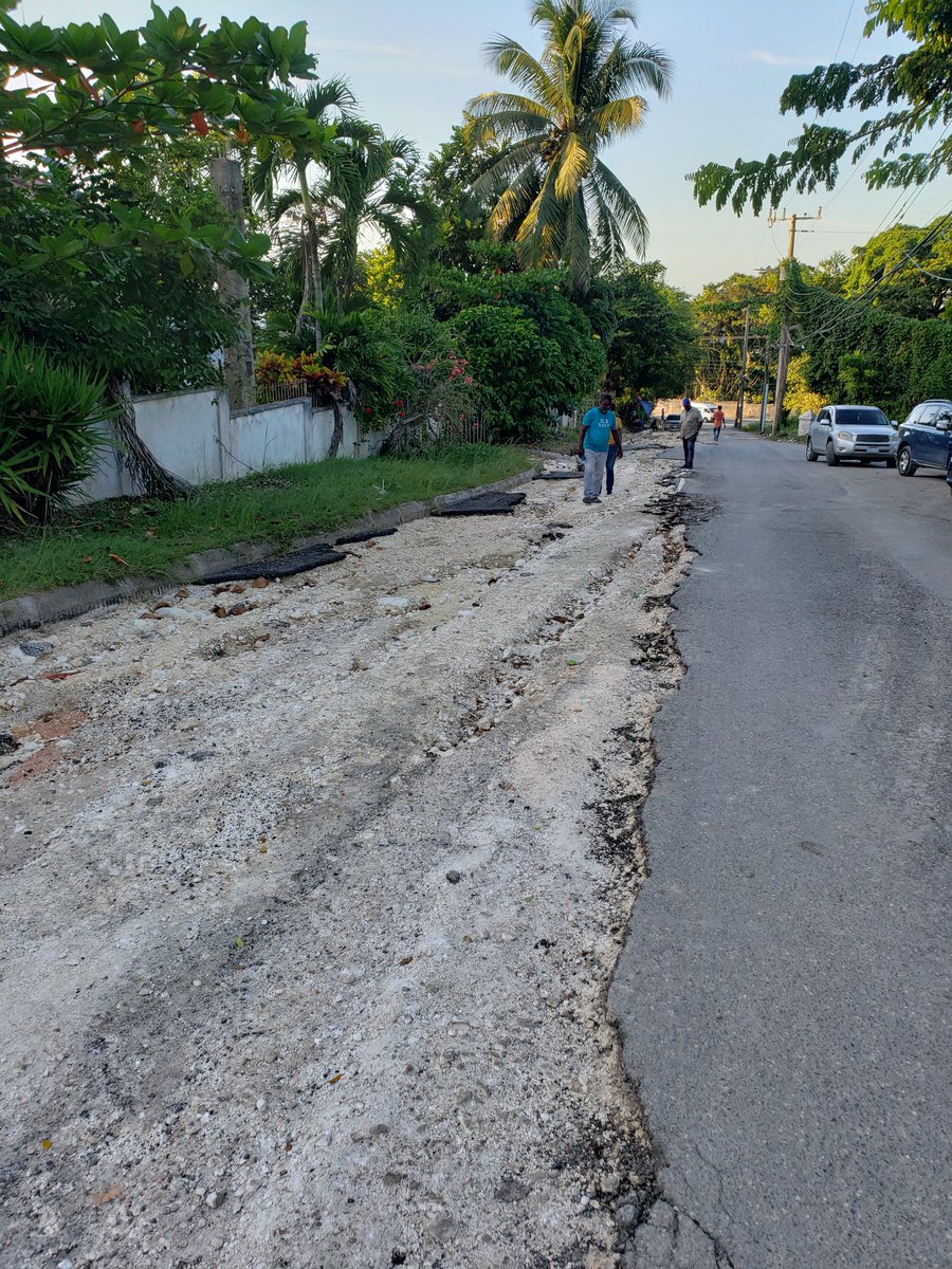 MalahooForteMP's tweet photo. #ConstituencyHappenings #StJamesWestCentral It took more than 40yrs for constituents of #GuavaWalk to get proper communityroad. Heartbreaking to see damage after recent flood rains. Effects of #climatechange are real. https://t.co/g08AobXWPZ