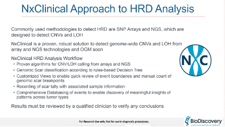 RichShippy's tweet photo. @BioDiscoveryInc NxClinical software is a proven, robust solution to detect genome-wide CNVs and LOH from array and NGS technologies, and soon OGM!  An ideal tool for genomic scar classification for HRD analysis in #cancer samples!!  #AMPath21 https://t.co/5F7lTFCIk0