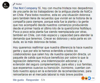 MeresBusiness's tweet photo. NotCo, decídete:
O eres empresa que maximiza utilidades o eres empresa de carácter social que busca generar empleo.
No puedes intentar vender los dos cuentos pq se ve rasca.
Si son empleados valiosos, cuídalos, pq con su trabajo, te sacaron del anonimato.
No importas solo tú. https://t.co/dlcWf7RJwR