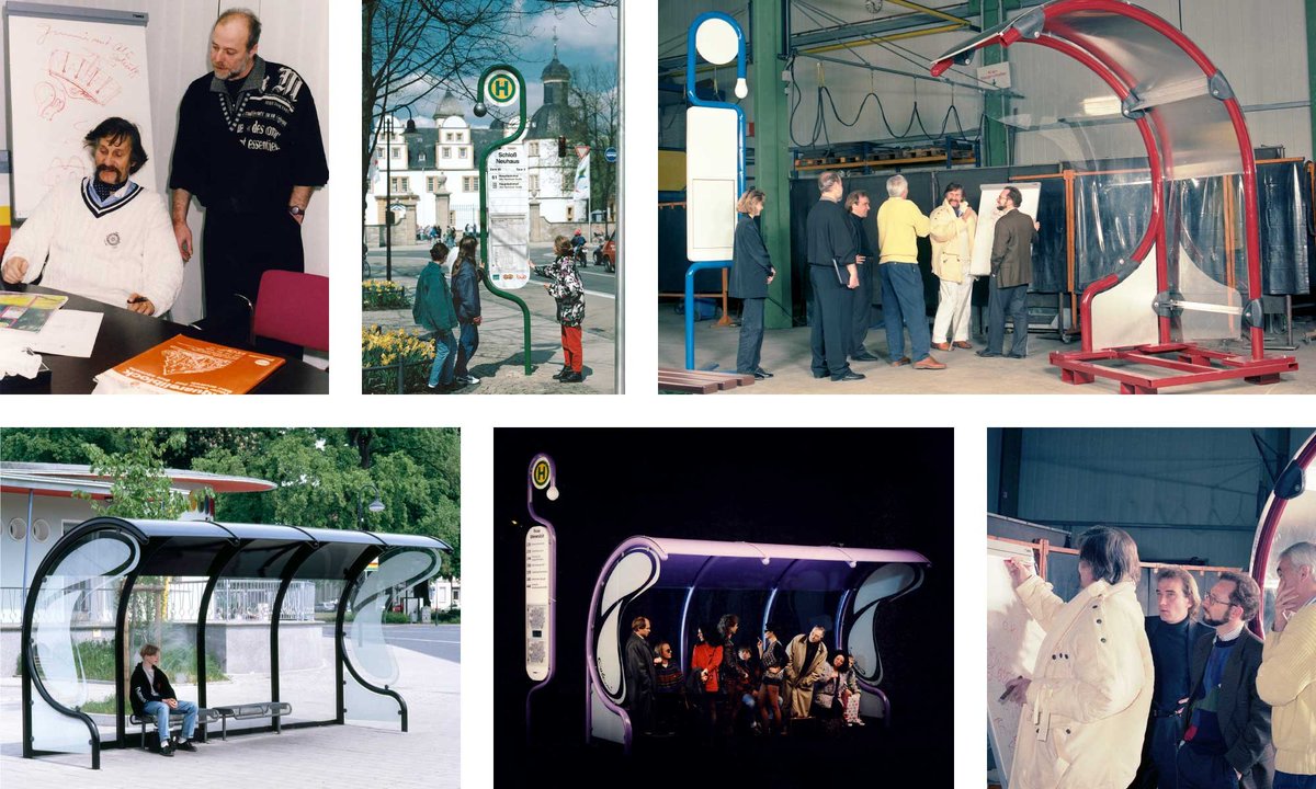 Cultobjects's tweet photo. Cooperation with Luigi Colani
In 1993 #Colani developed a new range of urban furniture for #MABEG Kreuschner
The rounded shapes of the bus shelter, passenger information system, seating and waste bins bore the designer's unmistakable bio-design signature
https://t.co/GxFRhgGq7a https://t.co/lnsNOUr48w