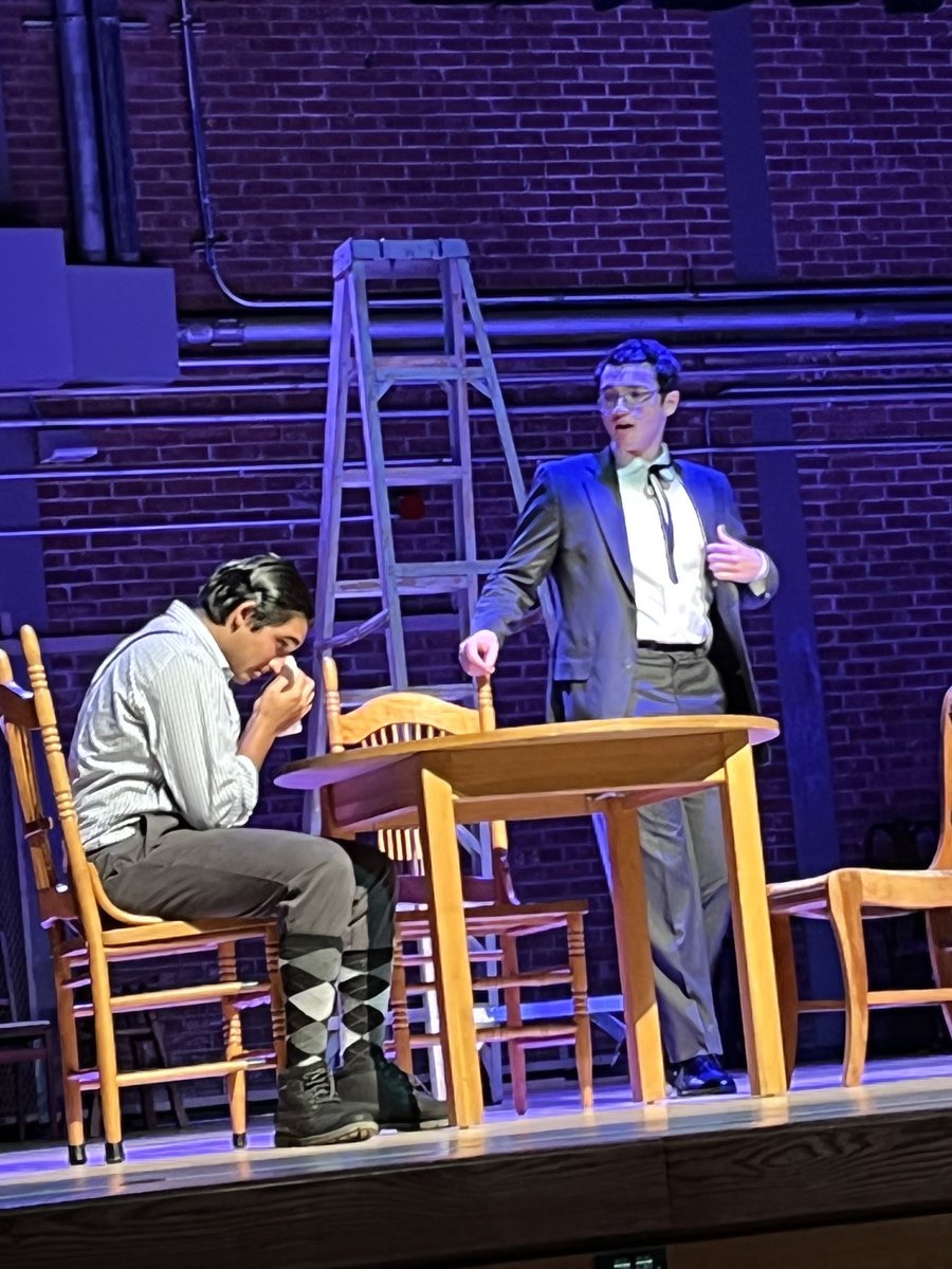 George Gibbs (Shawn) is upset with himself after his father, Doc Gibbs (Jeffrey) scolds him for not chopping wood for his mother.