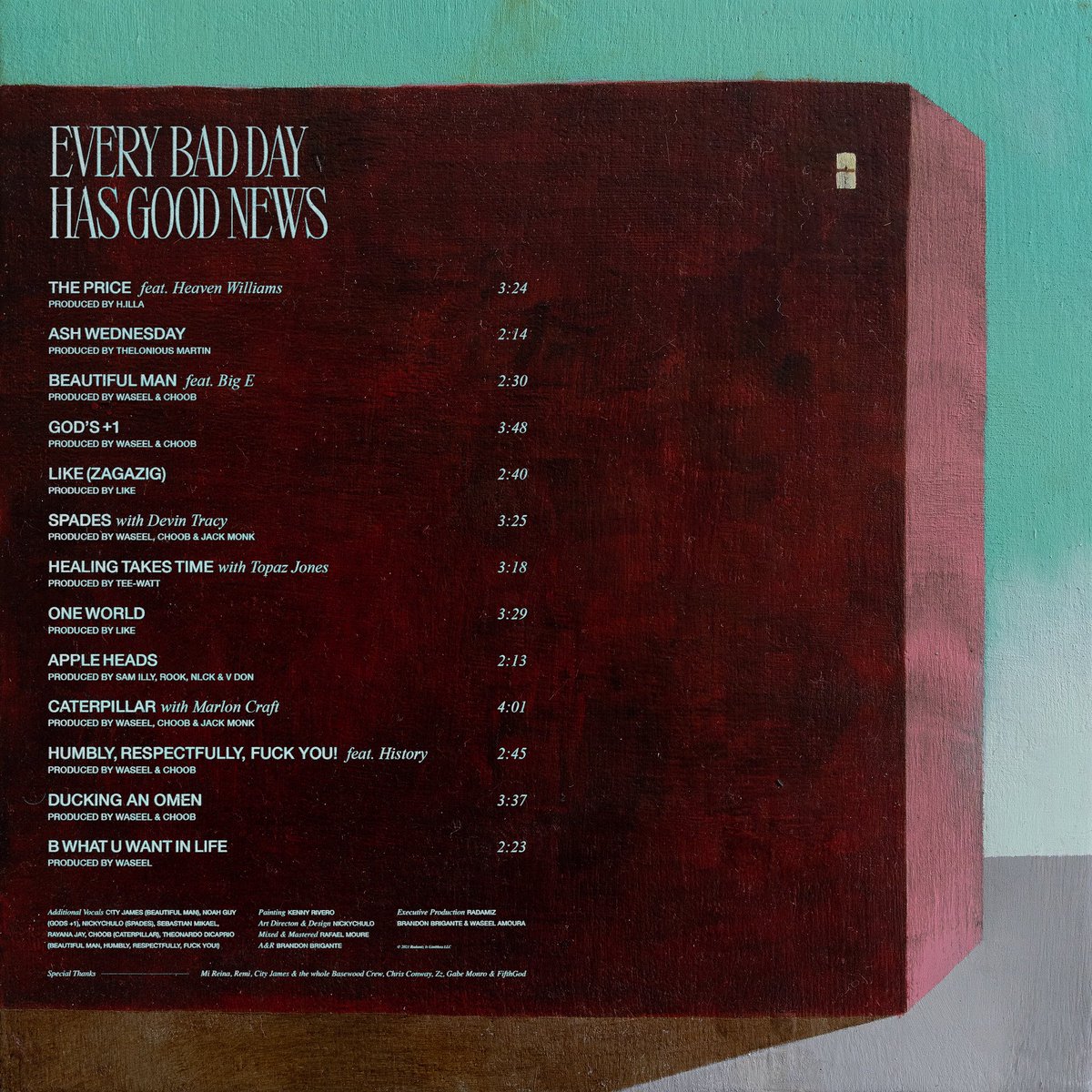 Finally here: “Every Bad Day Has Good News”

featuring: Heaven Williams, Big E, Marlon Craft, Topaz Jones, Devin Tracy, History, LIKE, Tee-WaTT, Thelonious Monk, WASEEL, choob, Sam Illy, V DON, Jack Monk, H. Illa, Rook, NLCK, Sebastian Mikael &amp; Rayana Jay

album.link/i/1591042225