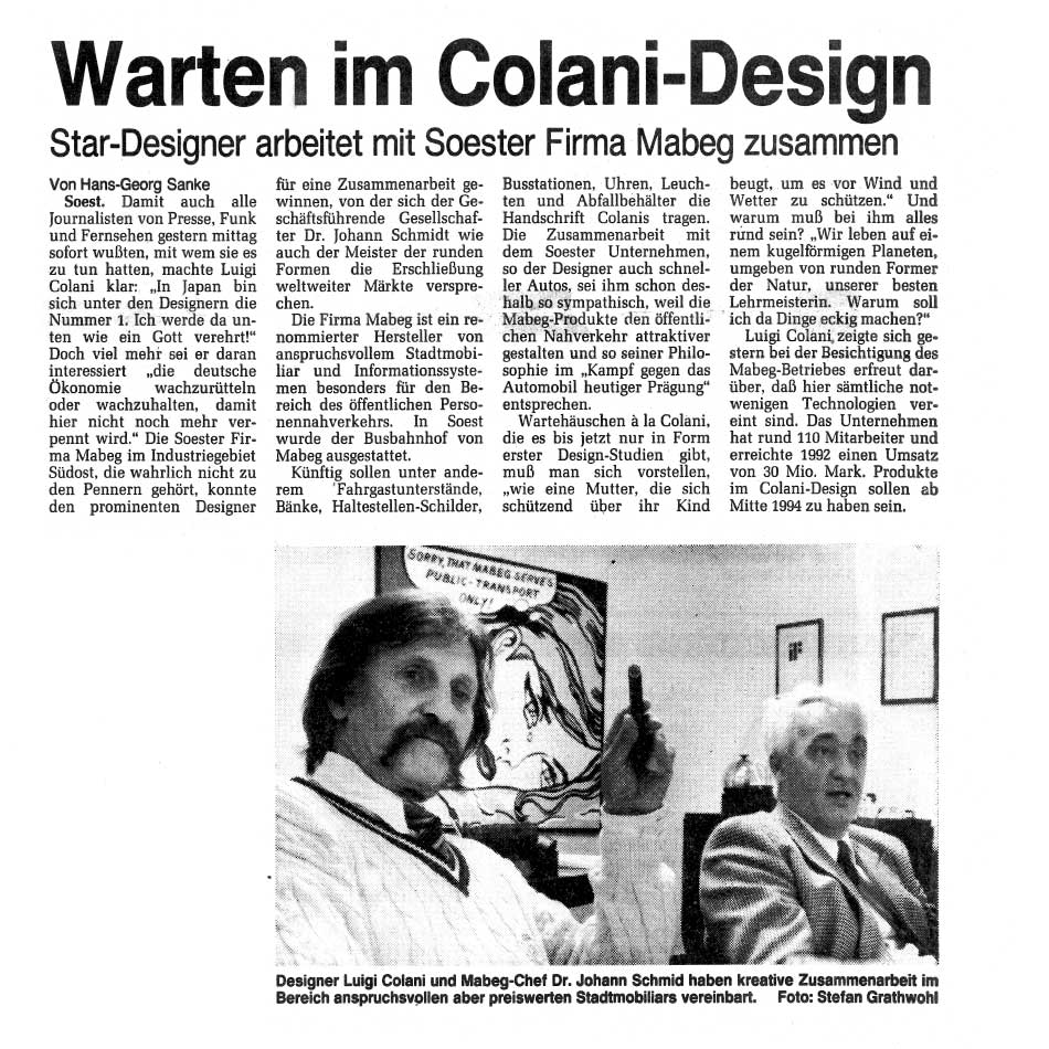 Cultobjects's tweet photo. Cooperation with Luigi Colani
In 1993 #Colani developed a new range of urban furniture for #MABEG Kreuschner
The rounded shapes of the bus shelter, passenger information system, seating and waste bins bore the designer's unmistakable bio-design signature
https://t.co/GxFRhgGq7a https://t.co/lnsNOUr48w